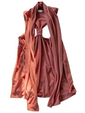 Body Central Coral Pink Halter Back Layering Top Women's Medium